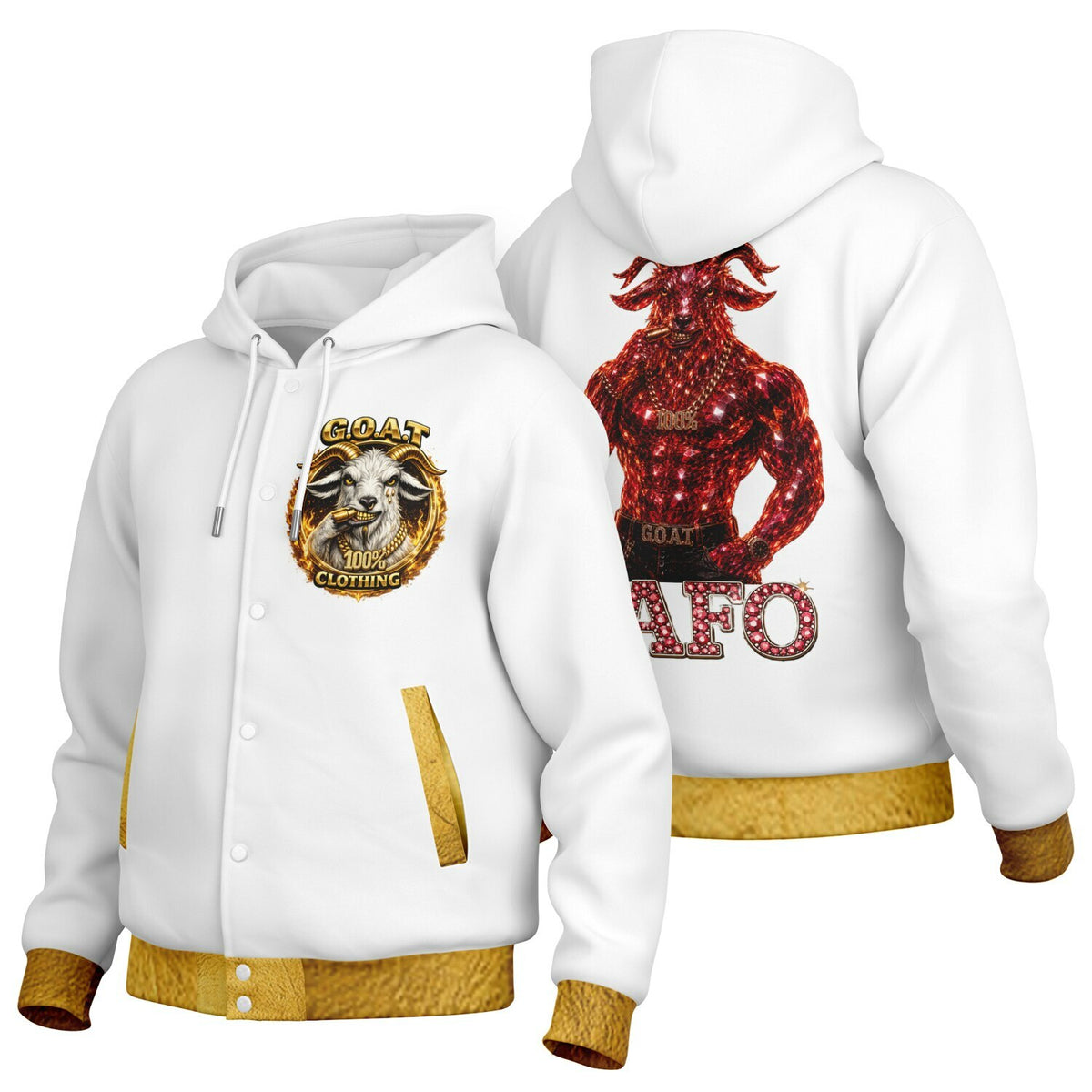 Goatwear Hooded Baseball Jacket - AOP